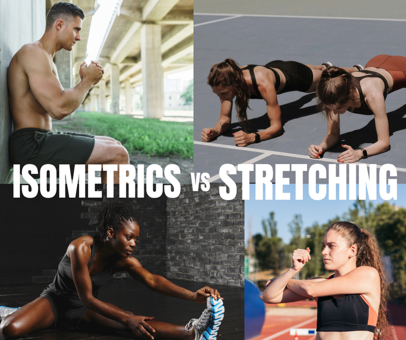 Cover photo of athletes performing isometrics and stretching 