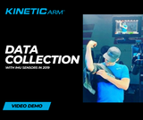 Baseball player putting on Kinetic Arm for data collection, tracking arm stress and pitching velocity during performance testing